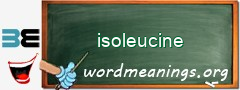 WordMeaning blackboard for isoleucine